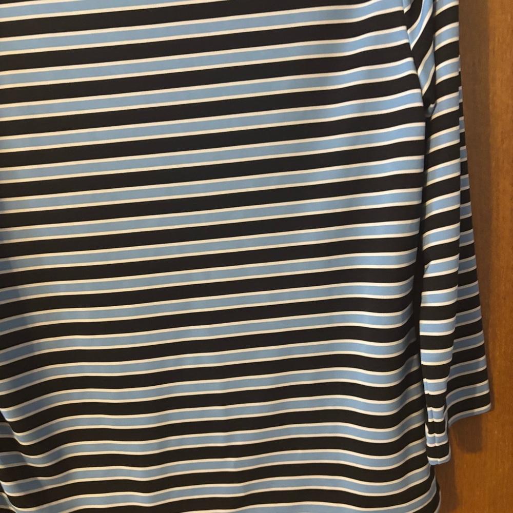 MICHAEL KORS Women’s Blouse Stripes 3/4 Sleeve Polyester Pull Over EUC Med - Picture 7 of 11